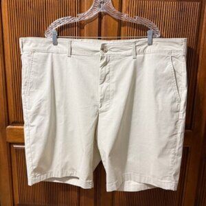 Izod Big and Tall Saltwater Stretch Chino Twill Shorts Sand Color Men's 48 NWT